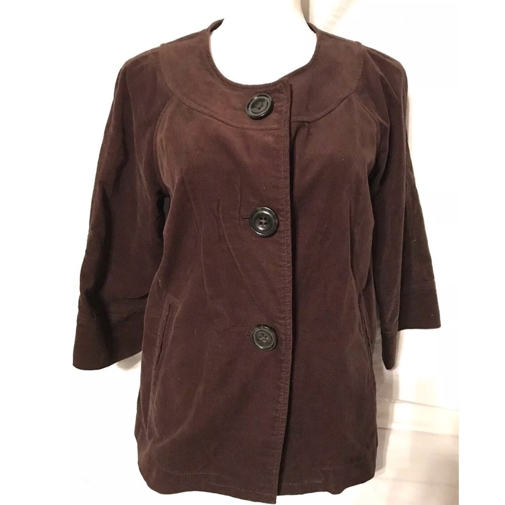 Gap Faux Brown Velour Crop Retro Jacket 12